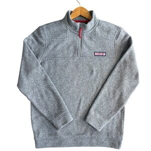 Vineyard Vines Shep Shirt Quarter Zip Pullover Fleece Gray Mens Small